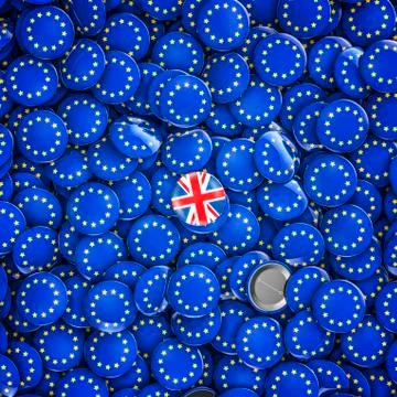 Brexit badges background Stock-Illustration