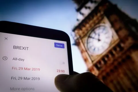 Brexit  Big Ben - Save the date illustrative photography concept Stock Photos