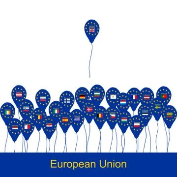 Brexit concept with balloons Stock Illustration
