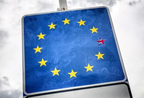 Brexit concept. Collapese of EU Foto stock