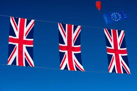 Brexit concept with flags Stock Photos