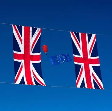 Brexit concept with flags Foto stock