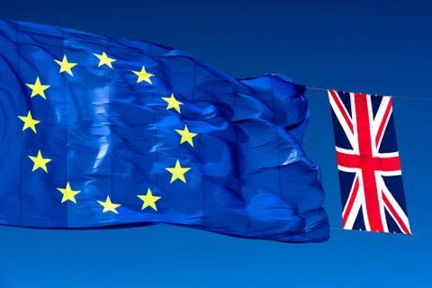 Brexit concept with flags Stock Photos
