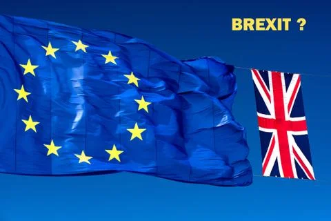 Brexit concept with flags Stock Photos