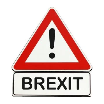 Brexit danger sign isolated over white Stock Photos