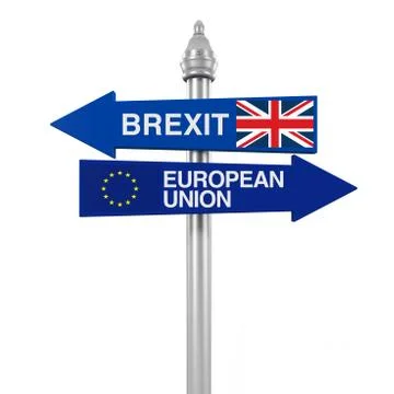 Brexit Direction Sign Stock Illustration