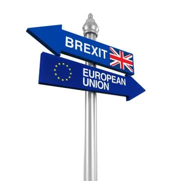 Brexit Direction Sign Stock Illustration