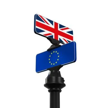 Brexit Direction Sign Stock Illustration