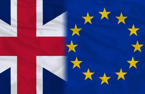 Brexit Flag Split United Kingdom European Union Stock Illustration