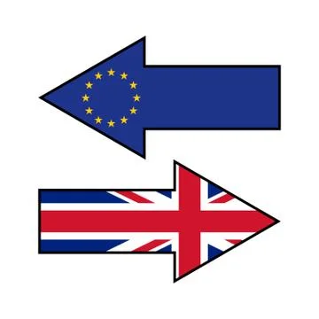 Brexit. Flags on the arrows. Stock Illustration