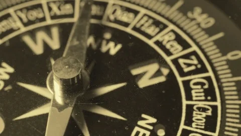 BREXIT. Great Britain map close-up. The compass has gone mad. Magnetic Stock Footage 80992103