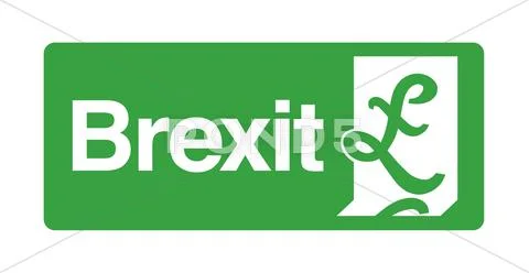 Brexit - Green Exit Sign Stock Illustration