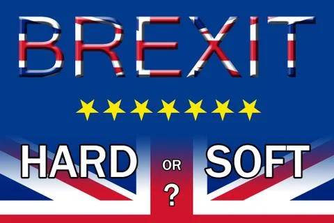 Brexit hard or soft exit option poster Stock Illustration