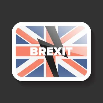Brexit icon with UK flag Stock Illustration