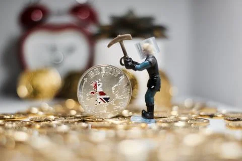 Brexit mining coin Stock Photos