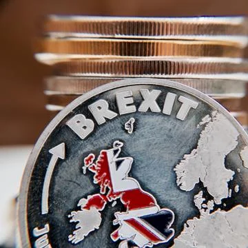 Brexit physical coin Stock Photos