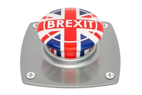 Brexit push button, 3D rendering Illustrazione stock