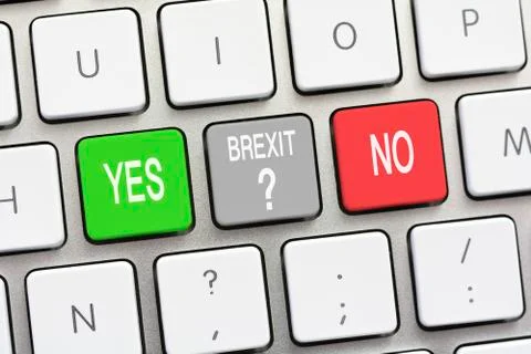 Brexit question and answer Yes and No Stock Photos