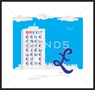 Brexit - £ Running Stock Illustration