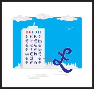 Brexit - £ Running Stock Illustration
