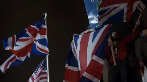 Brexit supporters Stock Footage 123952183