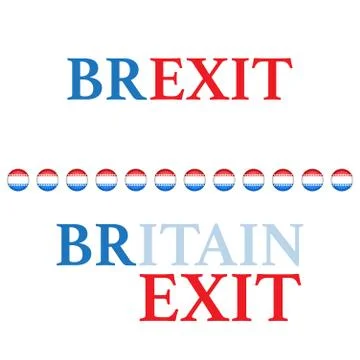 Brexit text background different colors Stock Illustration