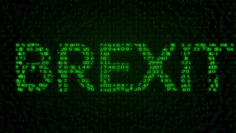 Brexit Text - Digital Data Code Matrix Video stock 101289185