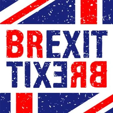 Brexit Text Isolated. Referendum theme art sign on white Stock Illustration