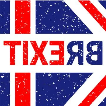 Brexit Text Isolated. Referendum theme art sign on white Stock Illustration