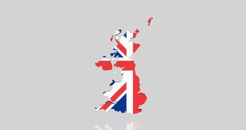 Brexit UK 3d map rotating flag england Stock Footage 104297546
