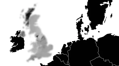 Brexit, the UK's EU referendum, 24 of june 2016 - UK is erased from the EU's map Stock Footage 65371358