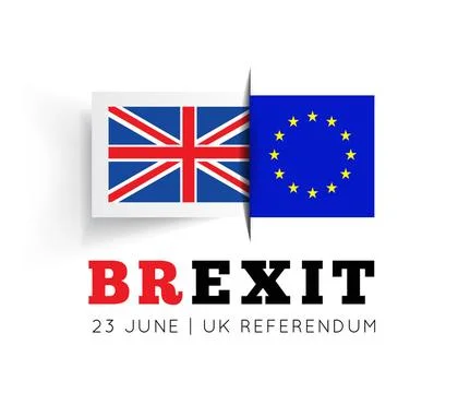 Brexit vector illustration Brexit vector illustration with flags UK and EU... Foto stock