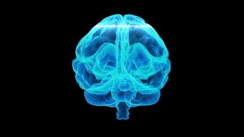 Brian activity scanning. 3D animation of conceptual brian. Video stock 127139954