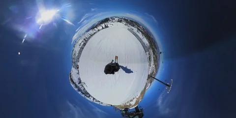 Brian Head Utah Skiing Tiny Planet 360 4K Stock-Footage 114954733