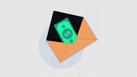 Bribe money in envelope 2D animation Stock Footage 340391523