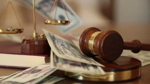 Bribery and Corruption Concept with Judge's Gavel Stock Footage 340775520