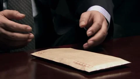 Bribery with cash in envelope Stock Footage 252482206