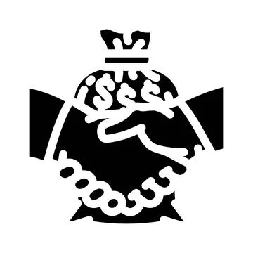 Bribery crime glyph icon vector illustration Stock Illustration
