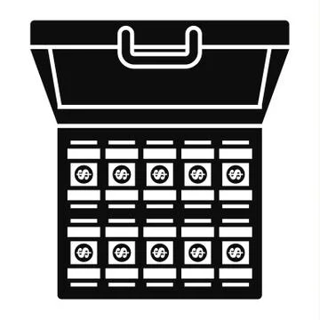 Bribery money case icon, simple style Stockillustratie
