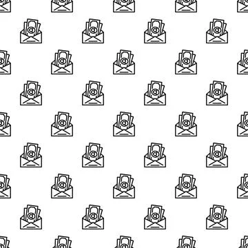 Bribery money envelope pattern seamless Stock Illustration