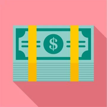 Bribery money stack icon, flat style 库存插图