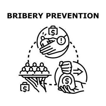 Bribery prevention cycle denying corruption and promoting integrity Stock Illustration
