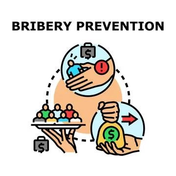 Bribery prevention cycle denying corruption and promoting integrity Stock Illustration