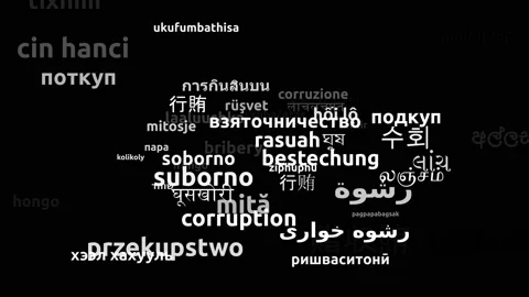 Bribery Translated in 54 Worldwide Languages Endless Looping 3d Zooming Wordc Video stock 145224369
