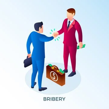 Bribery two man concept background, isometric style Stock Illustration
