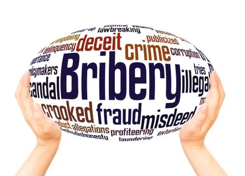 Bribery word cloud hand sphere concept Stock Photos