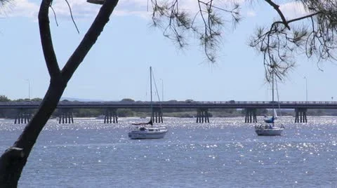 Bribie Island Bridge 2 Stock Footage 10838461