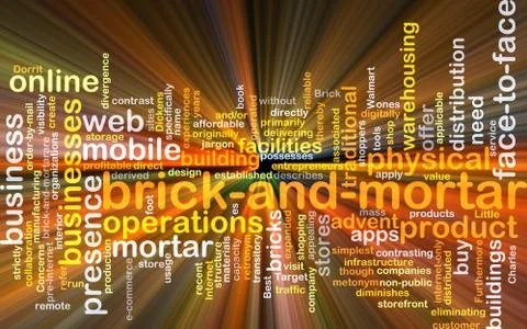 Brick and mortar background concept glowing Stock Illustration