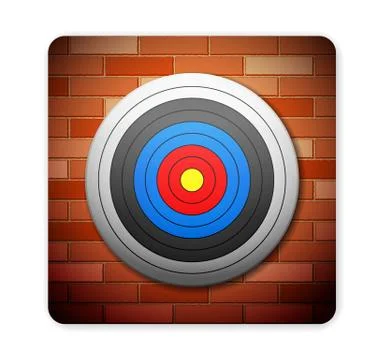 Brick and target icon Illustrazione stock