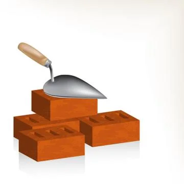 Brick and trowel Stock Illustration